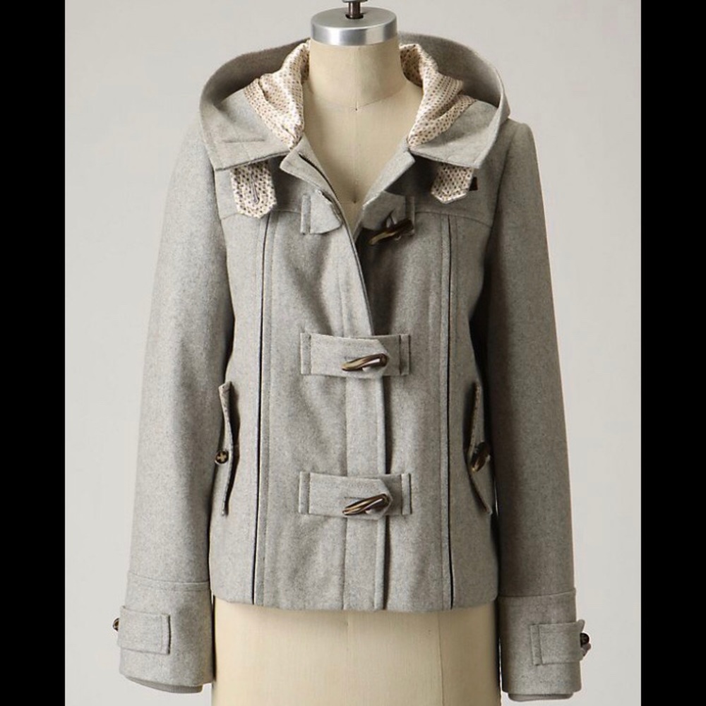 Anthropologie Elevenses Grey First Frost Coat